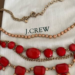 J. Crew Red + Coral Statement necklace